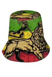 Berets Lion of Juda Flagge Eimer Hut Hut Hats Fisherman Falten Sie Frauen Männer Sonnenschutzschatten Caps3533696