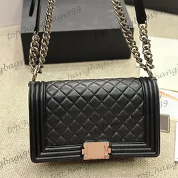 23A Lmabskin havyar deri klasik kapak kapitone siyah çocuk çantalar altın gümüş zincir çapraz gövde omuz çantaları mini küçük büyük kapasiteli çantaya 20x13cm 25x15cm