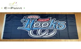 Milb Corpus Christi Hooks 플래그 35ft 90cm150cm 폴리 에스테르 배너 장식 플라잉 홈 정원 축제 선물 7360276