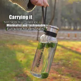 Vattenflaskor Stylish Container Drinking Bottle Eco-vänligt högt borosilikatglas med bred mun för hydrering