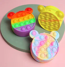 Brinquedas moedas bolsa colorida push bubble sensorial squishy estresse apaziguador autismo precisa anti-estresse arco-íris adulto brinquedo pequenas sacolas para crianças7009231