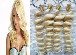 200pcs i tip tip extension human blonde peruvian wave wave hair 200g pre -proined keratin extension on the keratin capsule bu7391459