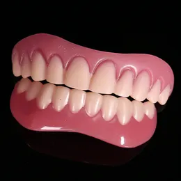 12pcs Teeth Veneers Whitening Dentures Imitation Braces Temporary False Teeth Cover Perfect Smiling Comfortable Fit Denture Kit 240412