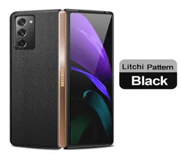 Prawdziwa skórzana obudowa na galaxy z fold 2 obudowa odporna na wstrząsy oryginalnej skórzanej okładki dla Samsung Galaxy Z Fold2 5G Cover Full Protector9735449