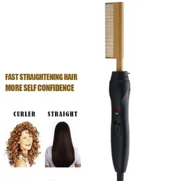 Cabelo de cabelo alto alisador de curling Copper pente elétrico Amazon Venda Curl pente de ouro Pressionamento de calor Comb9516216