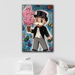 Alec Graffiti Wall Art Canvas Prints Street Art Dollar Icecream Cartoon Oil Painting Abstract Poster Pop Art Pictures for Nursery and Kids Room Decor