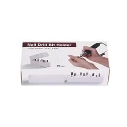 2024 NEW 30 Holes Nail Art Drill Grinding Head Bit Holder Display Storage Box Nail Drill Bits Container Stand Display Rack2. Nail Grinding