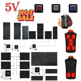 Carpets 1 Set USB Electric Heated Jacket 3 Gear Heating Pad Outdoor Themal Warm Winter Vest Pads For DIY Clothing