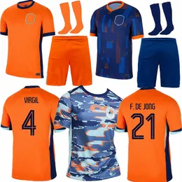 24 Holandia 2024 25 Memphis Soccer Jersey Holland Jong Virgil Dumfries Bergvijn Klaassen XXXL 4xl de Ligt Men Kit Dutch Pre Match Training Football Shirt