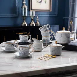 SET TEDETTICHE DESIGN DI MARBLE ORO CHINA CHINA CATURA NORDIC TEAPOT SET CAFFARE CARENO CARENO DI CAMERA DI LETTA DELL'ATTA