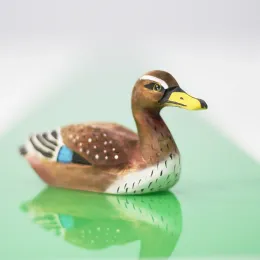 Minyatürler Mallard Ördek Ahşap Oynat Süslemeleri El yapımı biyonik hayvan masif ahşap el sanatları