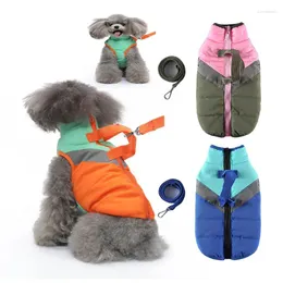 Dog Apparel Winter Pet Clothes Warm Jacket Coat Night Reflective With Traction Belt Zipper Leisure Clothing Chihuahua Outfits