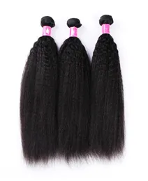 全部10バンドルロット7Aキンキーストレートバージンブラジルの髪が織り1B黒人女性のための自然な黒人人間のレミーヘアウェフトFOAW2070044