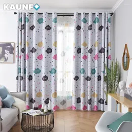 Cortina Kaunfo Blackout Design de desenhos animados impressos da sala de estar de varanda cegada Draxas de casa Decoração 1pc