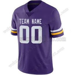 Personalizza personalizza il punto cucito sul nome n. Justin Jefferson TJ Hockenson Harrison Smith Aaron Jones Randy Moss Addison Jersey 240402