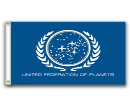 United Federation of Planets Flags Banner storlek 3x5ft 90*150 cm med metall grommet, utomhusflagg1992423