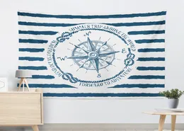 Nautische Marine -Wandteppiche Home Wohnheim gestreiftes Wand Hanging Stoff Anker Tapizedelungen Meeresschildkröte Teppich Dekorative Decke 5001661