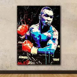 Mike Tyson plakat Alec Graffiti Wall Art Boks Płótna grafika uliczny malarstwo Malowanie Streszczenie ścienne zdjęcia do salonu Nowoczesny wystrój domu