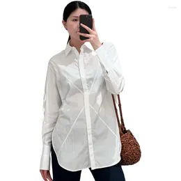 Женские блузки чисто хлопковая белая рубашка высшее качество Blusa blanca para mujeres elegantes