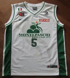 Jersey #5 McIntyre Mens Sana Montepaschi Siena Canotta Maglia Camiseta Basketsball Jersey 자수 스티치 커스터마이즈 크기와 이름.