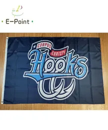 Milb Corpus Christi Hooks Bandeira 35ft 90cm150cm Decoração de bandeira de poliéster Flying Home Garden Gift Gifts2172426