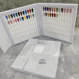 144/160st Nagel Display Book Tips för Display Color Book Nail Polish Chart Polish Card Board Salon Show Shelf Gel Swatch