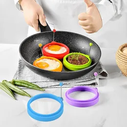 2 pezzi di uova fritta da 2 pezzi di uova fritta stampi per alimenti con anello di pancake silicone stampo da cucina gadget da cucina 240407