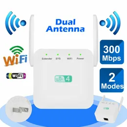 300mワイヤレスAPリピーターWiFi信号アンプWiFiリピーターシグナルエクステンダーホームルーターIEEE802.11B/G/NホワイトEU US UK