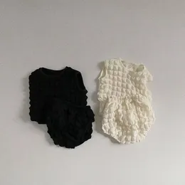 Roupa solta para menina de verão Conjunto de coletes de colete sem mangas de bebê 2pcs Term