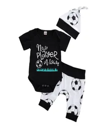 2020 NYA EMMABABY Babykläder Set Baby Boys Bodysuit Pants Set Threepiece Black Clothing Casual 324M1372628