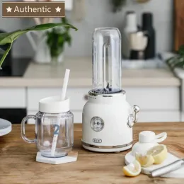 Meyve Sağı Otantik Taşınabilir Retro Moda Elektrik Meyve Meyve Meydan Üçlü Blender Sixle yapraklı Paslanmaz Çelik Kesici Baş Mutfak Cihazı 300W 0.6L