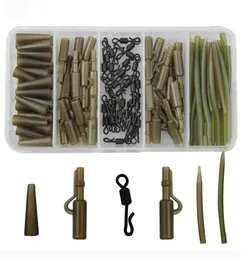 120pcs Carp Fishing Tackle Accessories Carp Rigs Tackle Safety Lead Clips Quick Swivel AntiTangle Sleeve Kit9425442