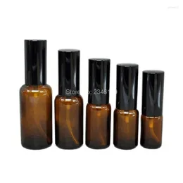 Storage Bottles 10ml 15ml 20ml 30ml 50ml 20pcs Amber Glass Spray Bottle Lotion Pump Small Cosmetic Container Empty Refillable Packaging