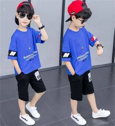 Boys Summer Clothing Thirt Tshirt Pantaloni a maniche corte Set 2 pezzi abiti per bambini 6 7 8 9 10 11 12 anni 22021568941738163730