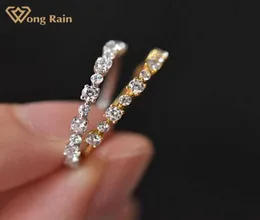Wong Rain 925 Prata esterlina criada alia de casamento de gemita moissanita bohemia anel de ouro amarelo 18k para mulheres jóias finas y07054127