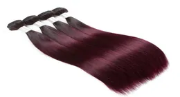 Mink para cabelos virgens brasileiras Teceliosos lisos 34 Pacotes 1b 99J Borgonha Silk Straight Pacacos ombre dois tons Human Hair Weave7500791