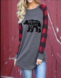 2020 Women Letter Stampa Thirts Mlassa a quadri Tees Mama Bear Printing Ladies Pullover Maternity Tops T Shirts KKA40839424294