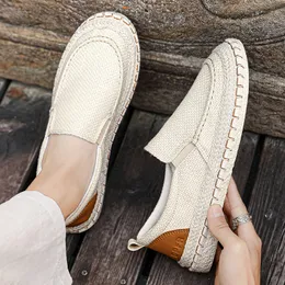 Summer Linen Lazy Shoes Old Beijing Tygskor, Casual Shoes 39-44