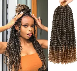 LANS Синтетические страстные волосы 18 -дюймовые бабочки LOCS Water Wave Afro Crochet Extension Extension 80GPCS Spring для чернокожих женщин LS7713090