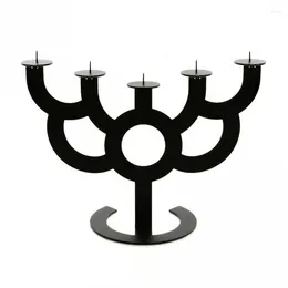 Świecane uchwyty Little Bold Holder Modern Black Metal Candelabra 5arms Candlestand prosty ślub Candlestick HomeDecor HomeCerAccessories