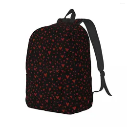 Zaino rosso cuori uomini adorano zaini leggeri di San Valentino in poliestere kawaii sacchetti di zaino personalizzato