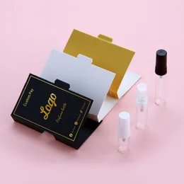 Storage Bottles 100Pcs 2ml 3ml 5ml Mini Refillable Perfume With Paper Card Fragrance Sample Tester Bottle Plastic Pump Glass Vials