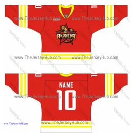 Kunlun Red Star Brodery Stitching Hockey Jersey Anpassa valfritt namnnummer