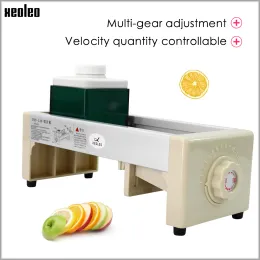 Kvarnar Xeoleo Manual Lemon Slicer Commercial Fruit Slic Machine Fruit Slicer Double Blades Justerbar tjocklek Skivfruktskärare