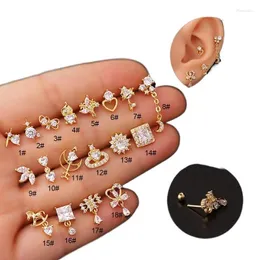 Stud Earrings 5Pieces/Lot 20G Piercing For Women Fashion Jewelry Stainless Steel Ear Cuffs Teens Moon Heart Styles