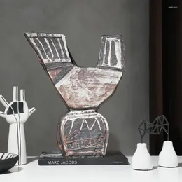 Vaseレトロアートトーテムルースターパターンセラミック花瓶フラワーウェアセールスオフィスエルリビングルームポーチソフトデコレーションアクセサリー