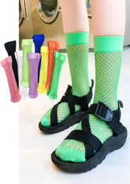 18Y New Fashion Fishnet Socks with cut bows Girls Vintage Spring Summer Fishing Net Bow Short Sock Children Mesh Stocking Accesso3188769