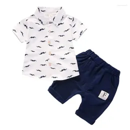 Roupas conjuntos de roupas de bebê roupas de bebê terno de garotos camisa shorts 2pcs/conjuntos de roupas infantis roupas de traje casual de traje casual