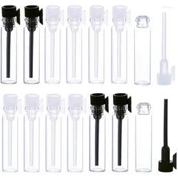 Förvaringsflaskor 20 st 1 ml/2 ml/3 ml tomt mini glas parfym litet prov med stång laboratorium flytande doft teströr provflaska