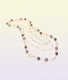 Luxury Korean Designer multilayer Necklace Pendant Pearl Chain Necklace f288B2562233